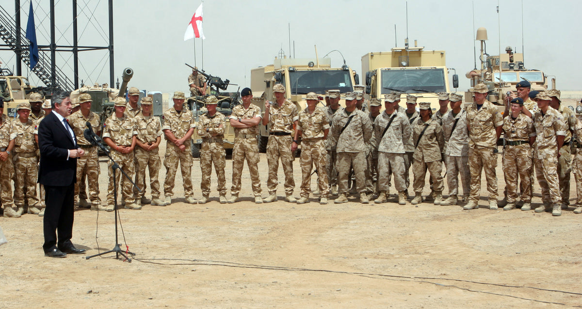 British and coalition troops gathered at Camp Bastion in Helmand Province in April 2009