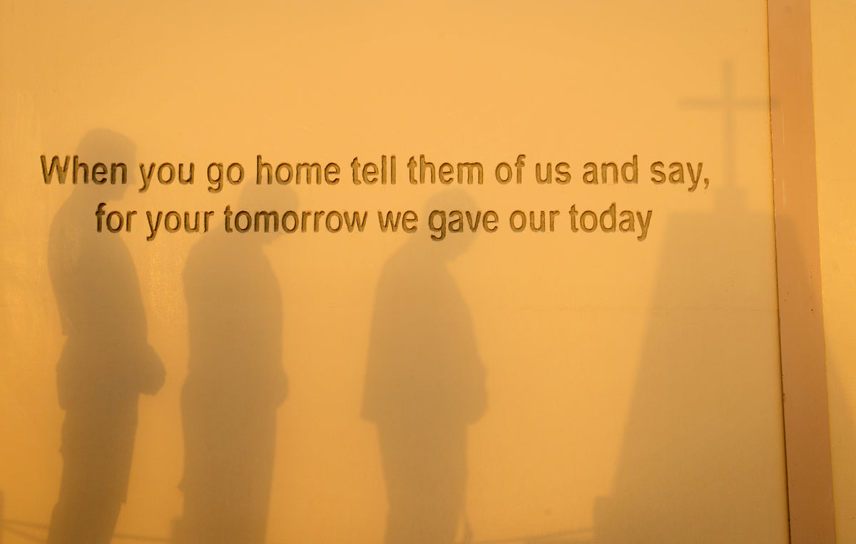 Camp Bastion Memorial Wall in Helmand; remembrance context for Private James Prosser, not a portrait of him