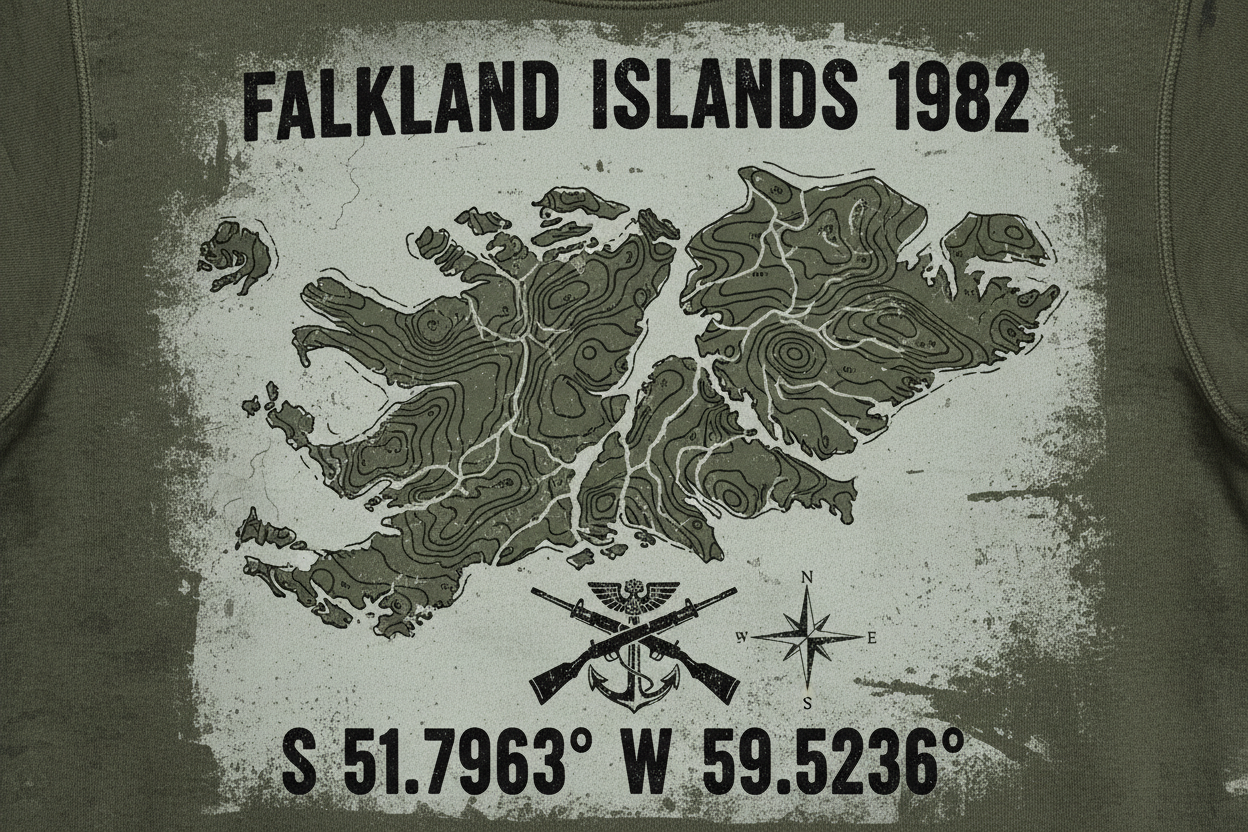 Falklands War landscape artwork for the Gallus campaign geography Field Notes article