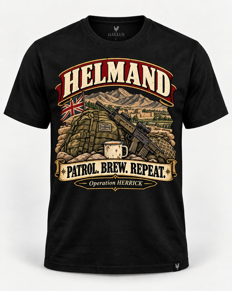 Helmand Patrol Brew Repeat Afghanistan military humour T-shirt