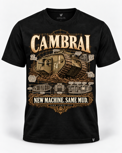 Cambrai New Machine Same Mud WWI tank humour T-shirt design