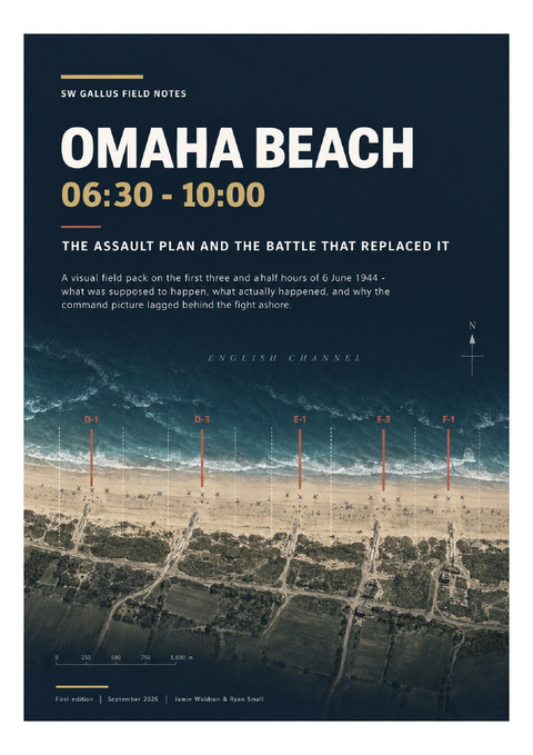 Omaha Beach 06:30–10:00 digital battlefield pack cover showing the D-Day landing sectors