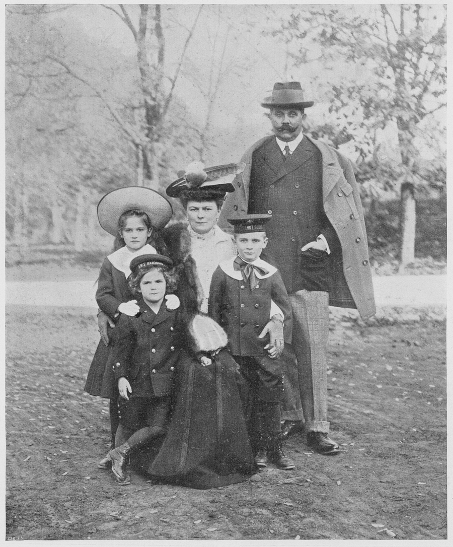 Archduke Franz Ferdinand with his wife Sophie and their children, photographed in 1908