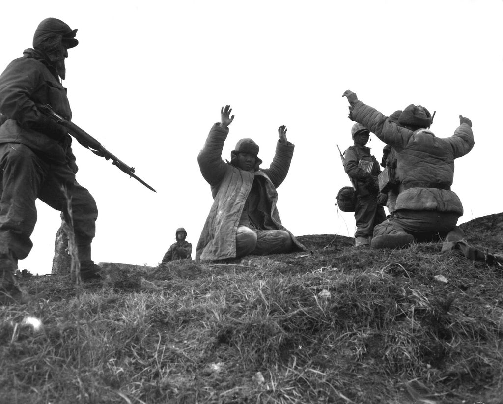 Prisoners of war captured during the Korean War, illustrating the captivity experienced by servicemen in the conflict