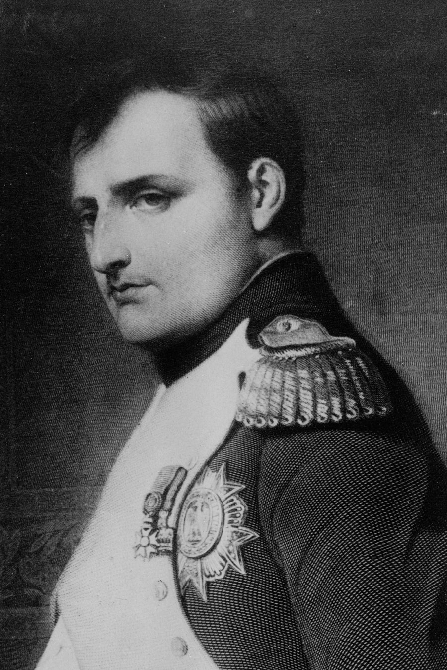 Napoleon Bonaparte, portrait detail after Paul Delaroche