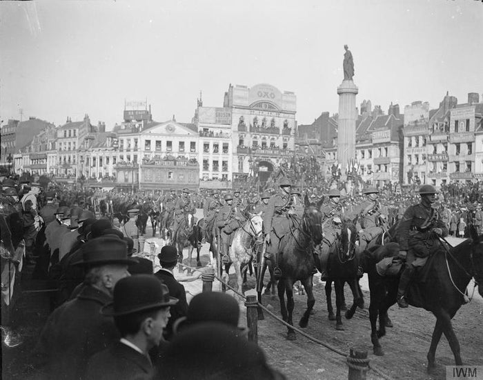 British troops entering Lille during the Hundred Days Offensive on 28 October 1918