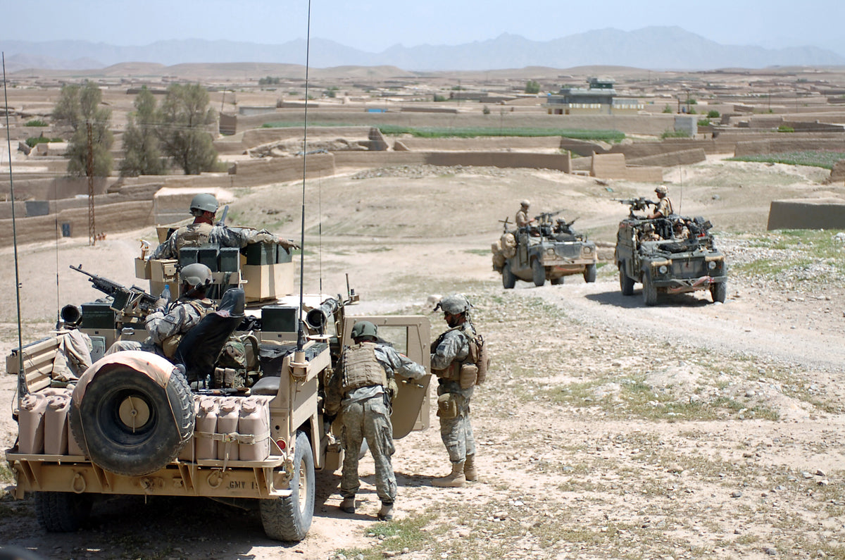 British and American soldiers operating in Sangin, Helmand Province, in April 2007