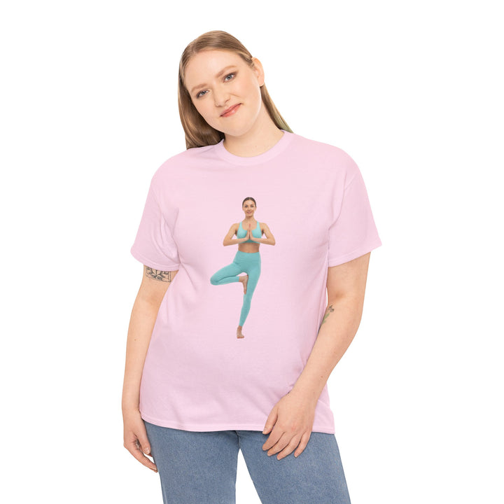 Yoga Pose Tee – soft, breathable cotton featuring a stylish yoga pose design. Perfect for yoga practice, meditation, or casual mindful lifestyle wear.
