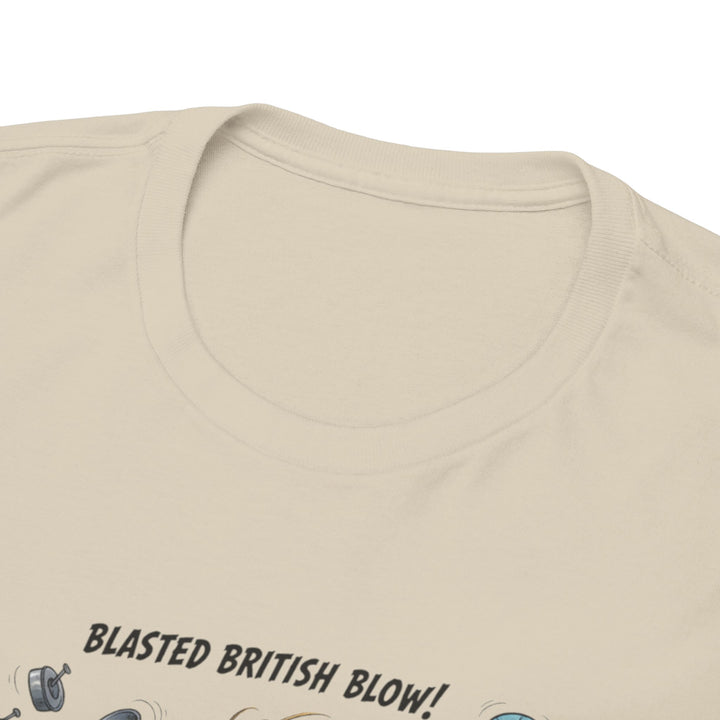 Blasted British Blow Graphic T-Shirt — Retro UK Camping Adventure Tee