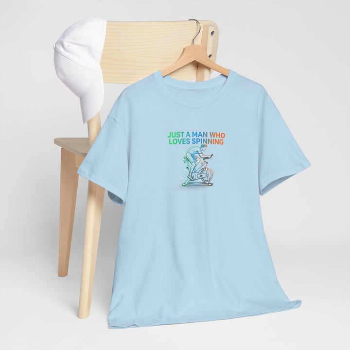 Spinner Enthusiast T-Shirt — "Just a Man Who Loves Spinning" Graphic Tee