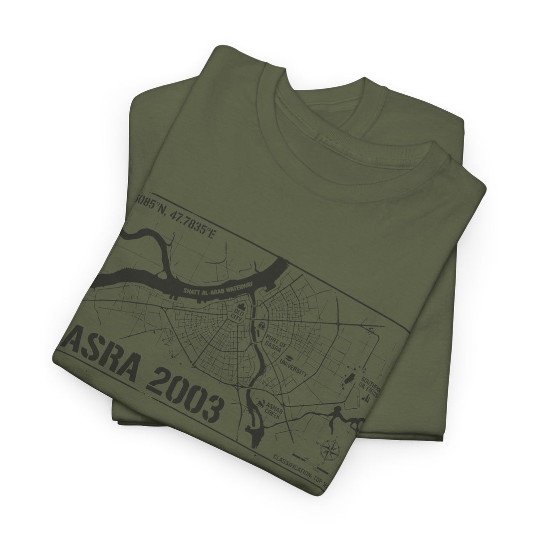 Basra 2003 Vintage Military Map T-Shirt