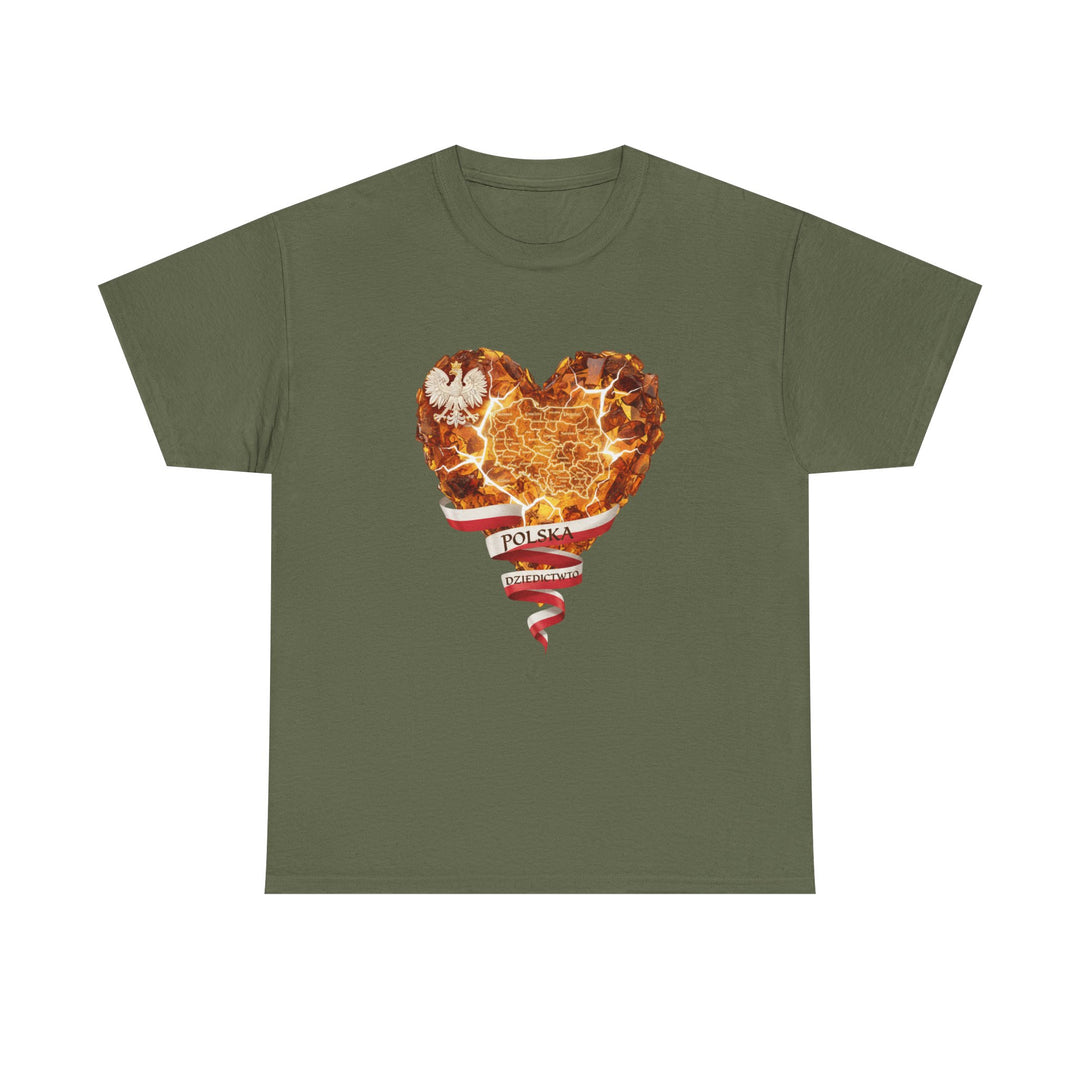 Polish Pride Heart Flame Tee | Polska Heritage T-Shirt