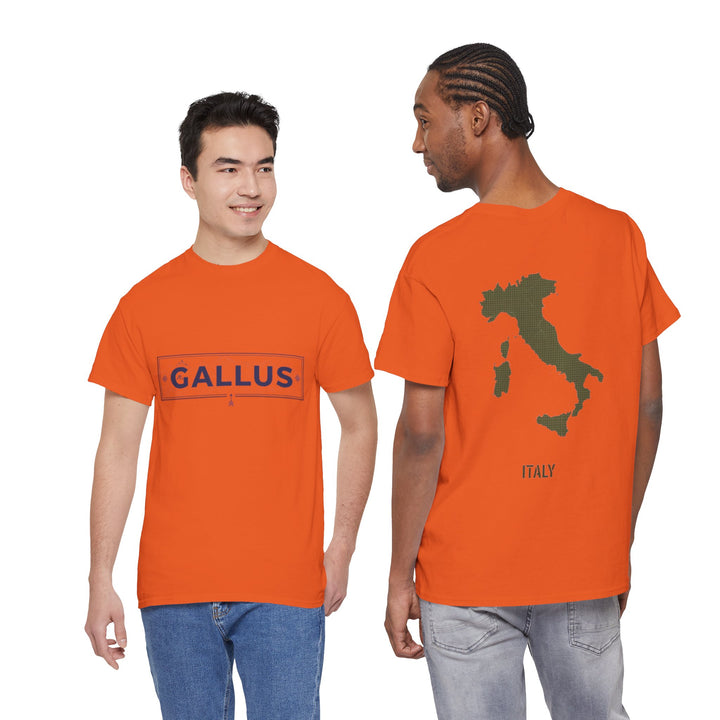 Italy Map Tee — GALLUS Logo Casual Cotton T-Shirt