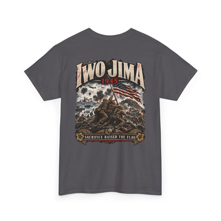 Iwo Jima 1945 Memorial T-Shirt — Sacrifice Raises the Flag Graphic Tee