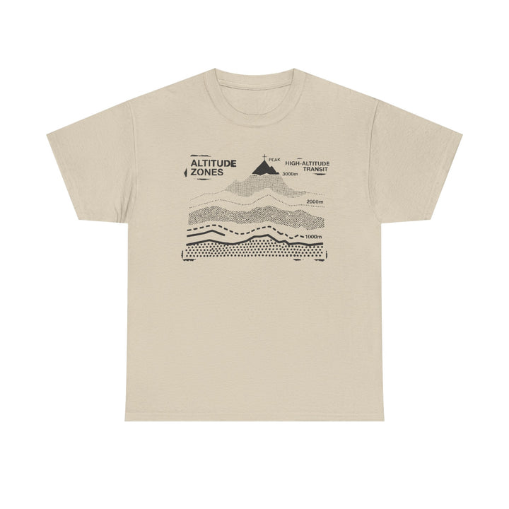 Retro Mountain Altitude Graphic T-Shirt — Vintage Topographic Hiking Tee