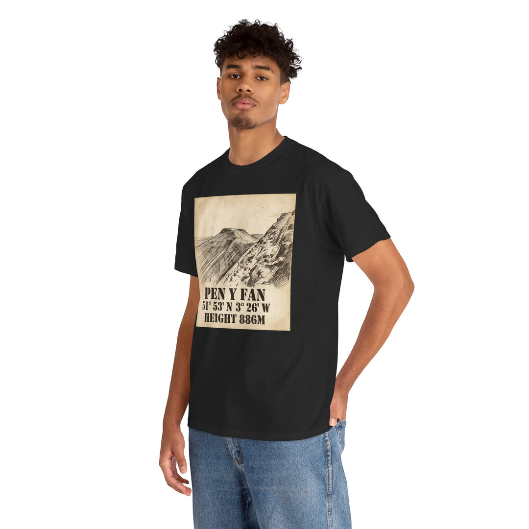 Pen y Fan T-Shirt - Brecon Beacons Vintage Coordinates &amp; Elevation
