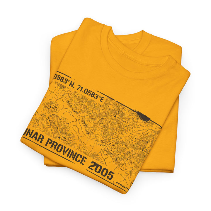 Kunar Province 2005 Map T-Shirt - Afghanistan Military Heritage Graphic Tee