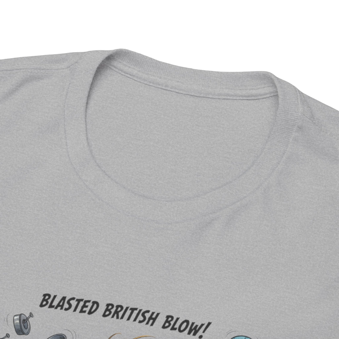 Blasted British Blow Graphic T-Shirt — Retro UK Camping Adventure Tee
