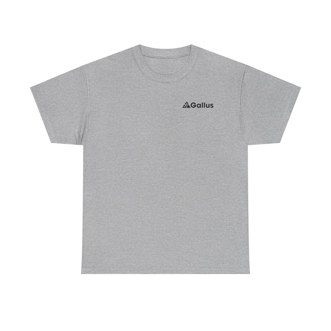 Mountain Sunset Graphic Tee — Vintage Nature Poster Back Print