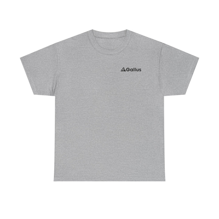 Mountain Sunset Graphic Tee — Vintage Nature Poster Back Print