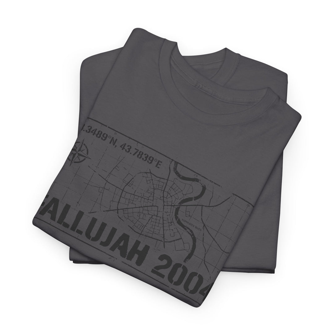 Fallujah 2004 Map Tee — Military Deployment Memorial T-Shirt