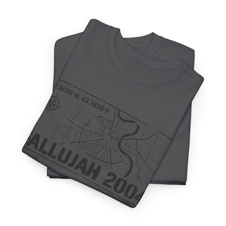 Fallujah 2004 Map Tee — Military Deployment Memorial T-Shirt