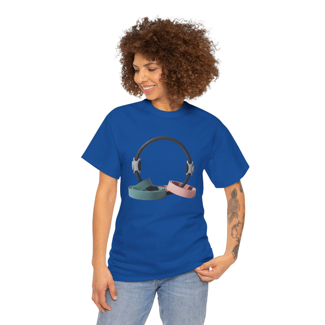 Pilates Band Workout Shirt – soft, breathable fabric designed for resistance band exercises. Comfortable, flexible, and perfect for Pilates sessions or workouts.