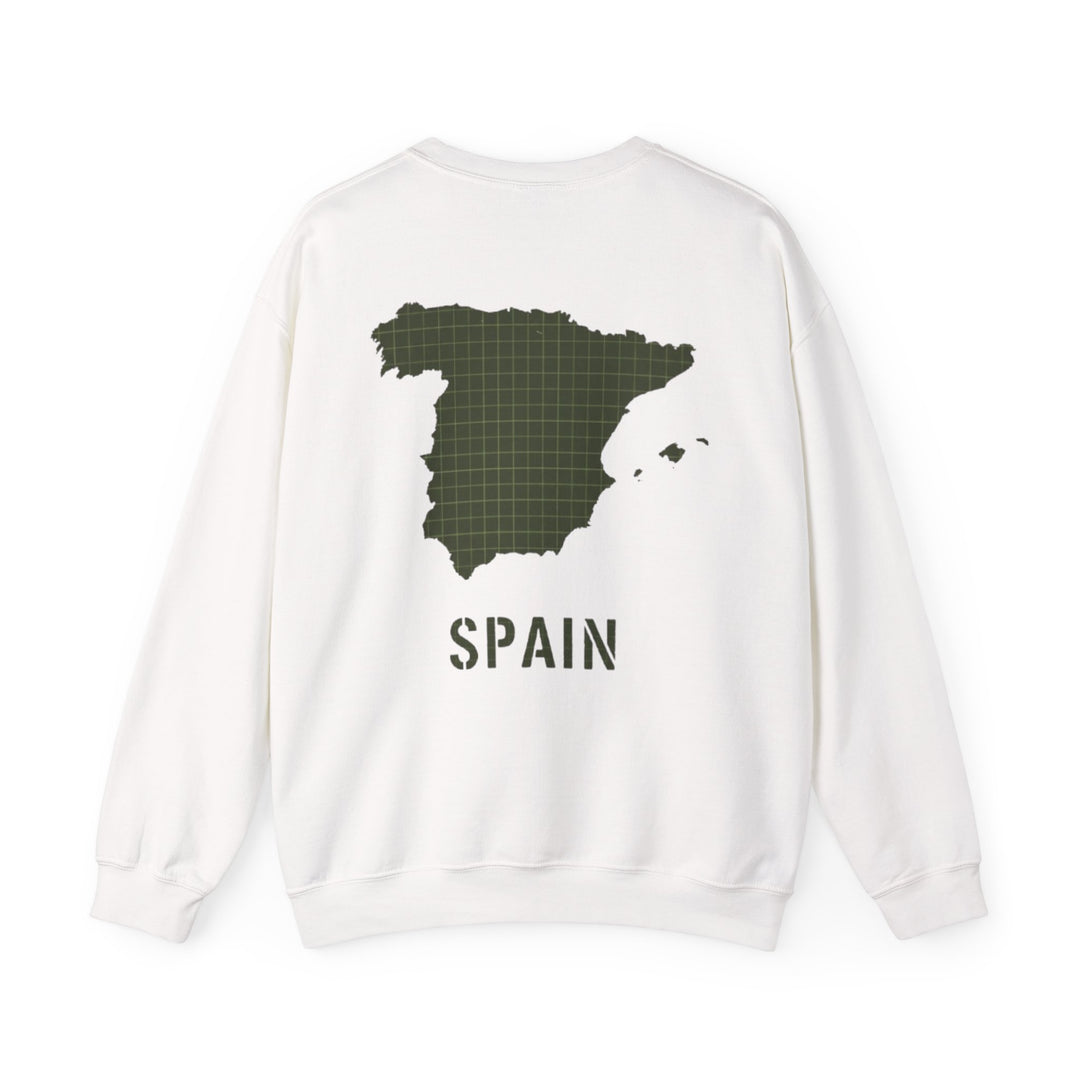 Spain Map Crewneck Sweatshirt — GALLUS Logo Travel Pullover