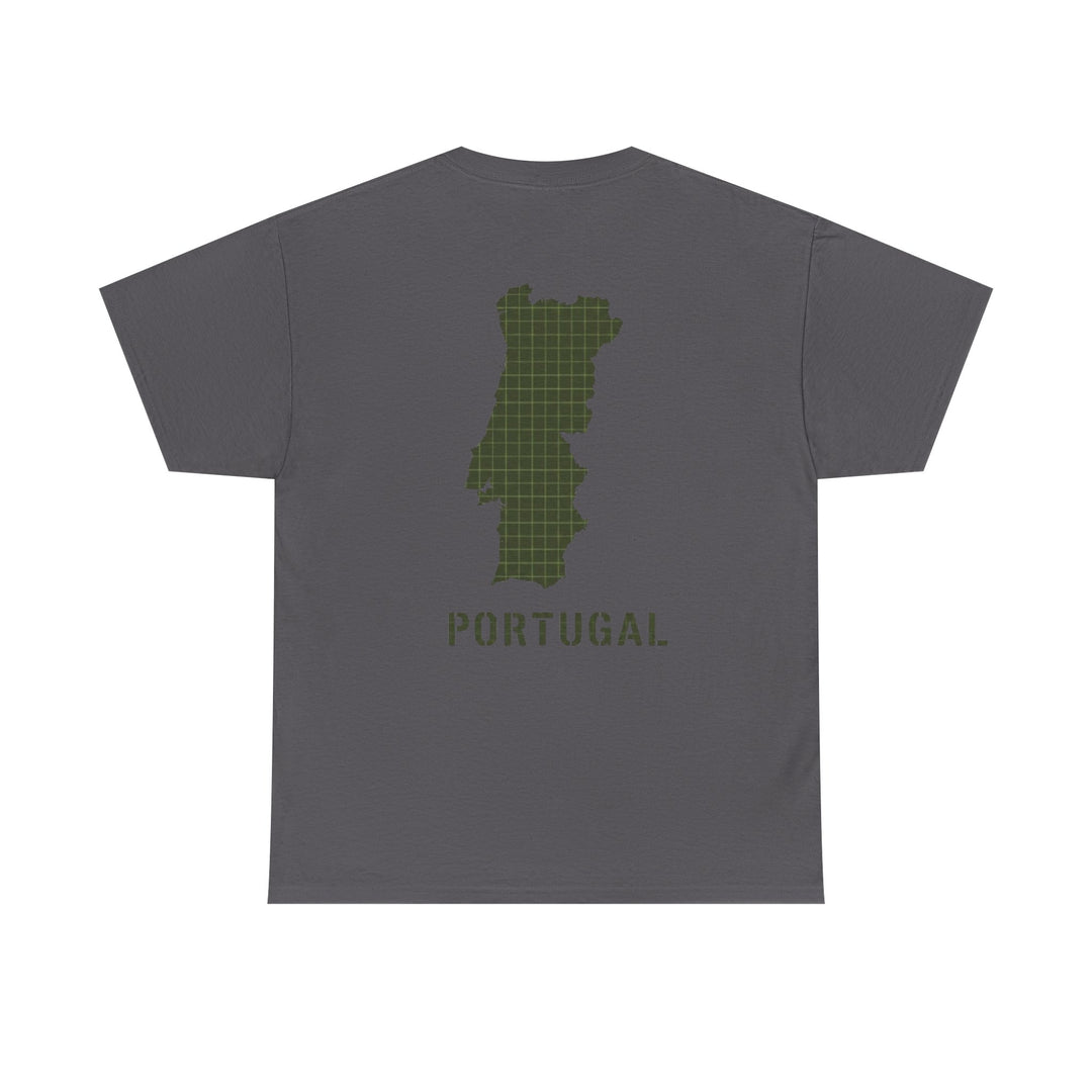 Portugal Map T-Shirt — Vintage Green Grid Portugal Tee