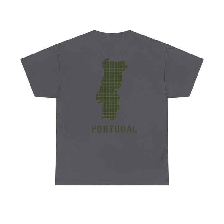 Portugal Map T-Shirt — Vintage Green Grid Portugal Tee