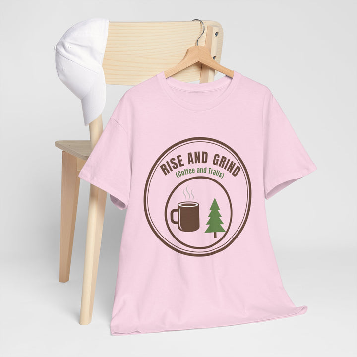 Rise and Grind Coffee T-Shirt - Vintage Camping &amp; Hiking Tee