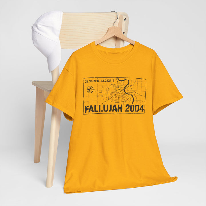 Fallujah 2004 Map Tee — Military Deployment Memorial T-Shirt