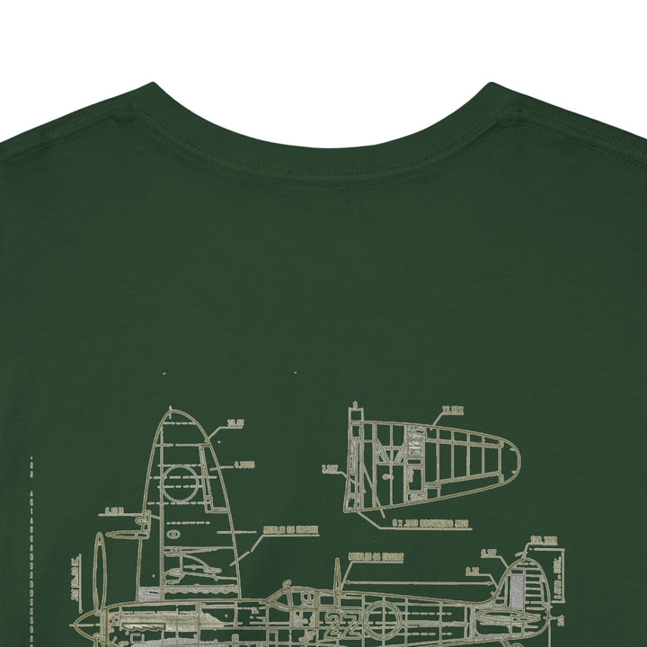 Supermarine Spitfire Blueprint T-Shirt — WW2 Aircraft — alternate product image 9