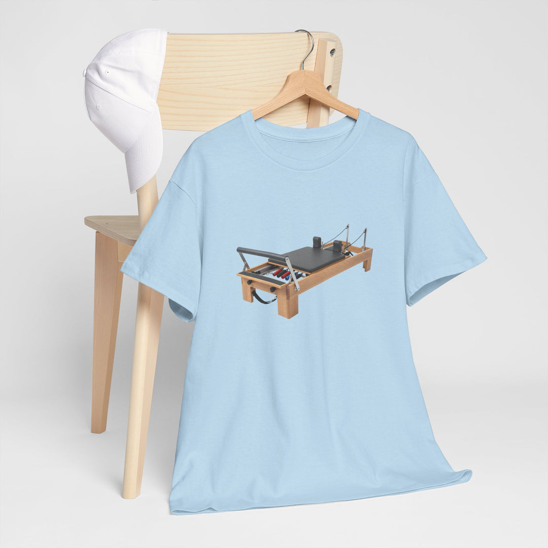 Pilates Reformer Tee – soft, breathable cotton designed for Pilates sessions. Comfortable, flexible, and perfect for reformer workouts or casual wear.