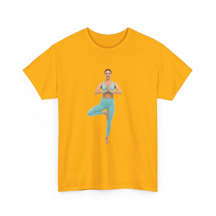 Yoga Pose Tee – soft, breathable cotton featuring a stylish yoga pose design. Perfect for yoga practice, meditation, or casual mindful lifestyle wear.