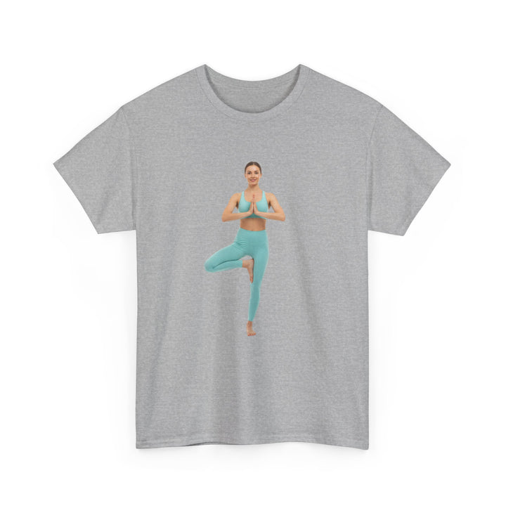 Yoga Pose Tee – soft, breathable cotton featuring a stylish yoga pose design. Perfect for yoga practice, meditation, or casual mindful lifestyle wear.