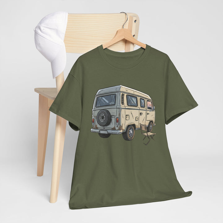 Retro Van Life Graphic T-Shirt - Classic Camper Van Adventure Tee
