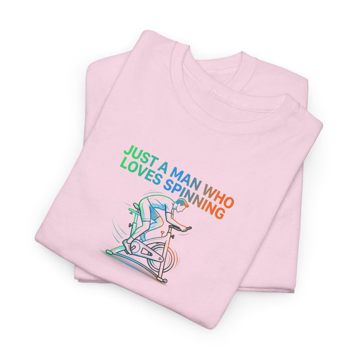 Spinner Enthusiast T-Shirt — "Just a Man Who Loves Spinning" Graphic Tee