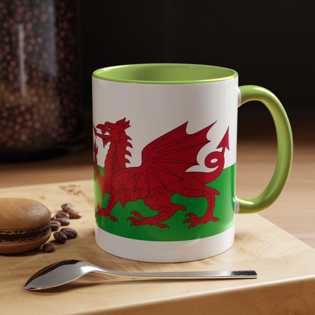 Wales Flag Accent Coffee Mug (11/15oz) – Red Welsh Dragon Tea &amp; Coffee Cup