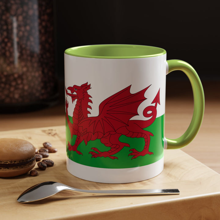 Wales Flag Accent Coffee Mug (11/15oz) – Red Welsh Dragon Tea &amp; Coffee Cup