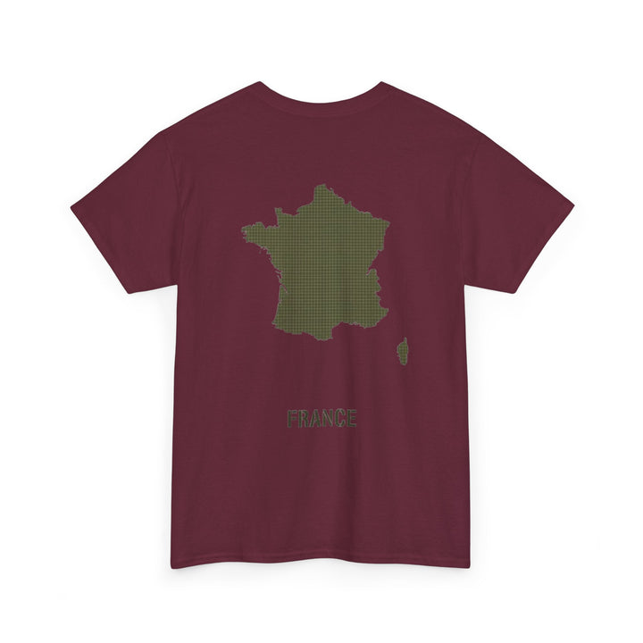 France Map T-Shirt — Minimalist Olive France Map Tee