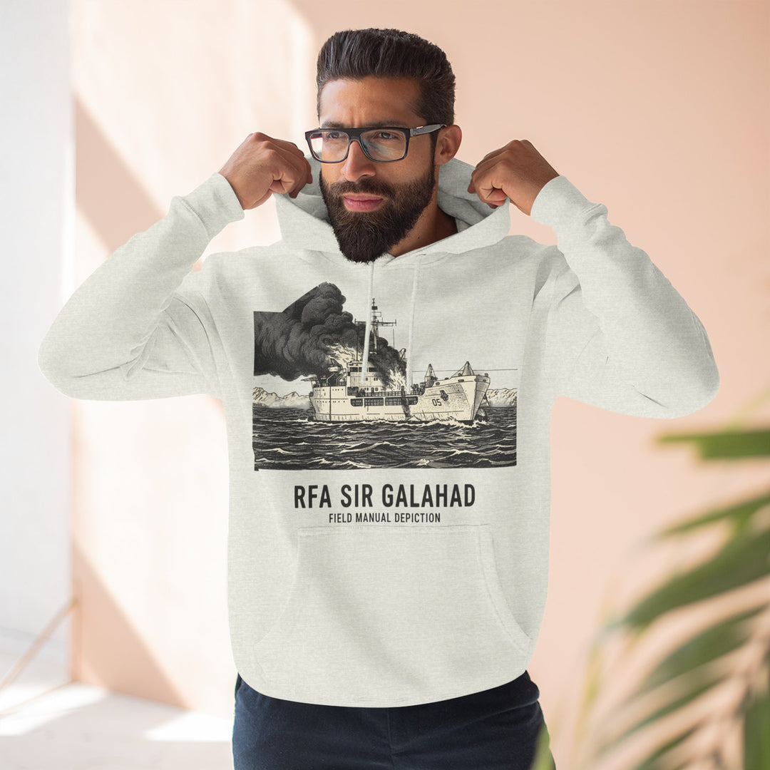 RFA Sir Galahad Graphic Hoodie — Retro Ship Illustration &amp; Gallus S&amp;W Logo