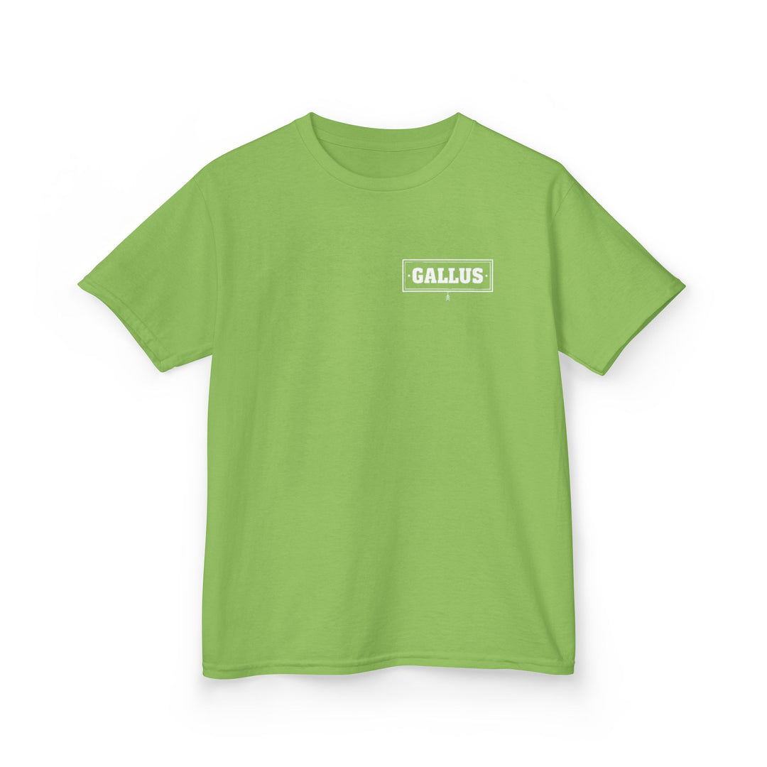 Kids Tee — "Follow the Leader" Adventure Graphic (Gallus Logo)