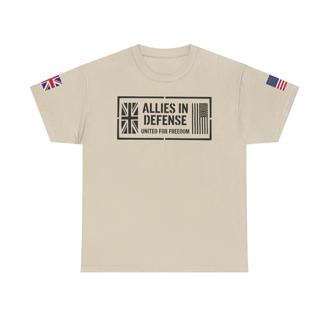 UK &amp; US Allies Defence Veteran Tee — Flags on Sleeves