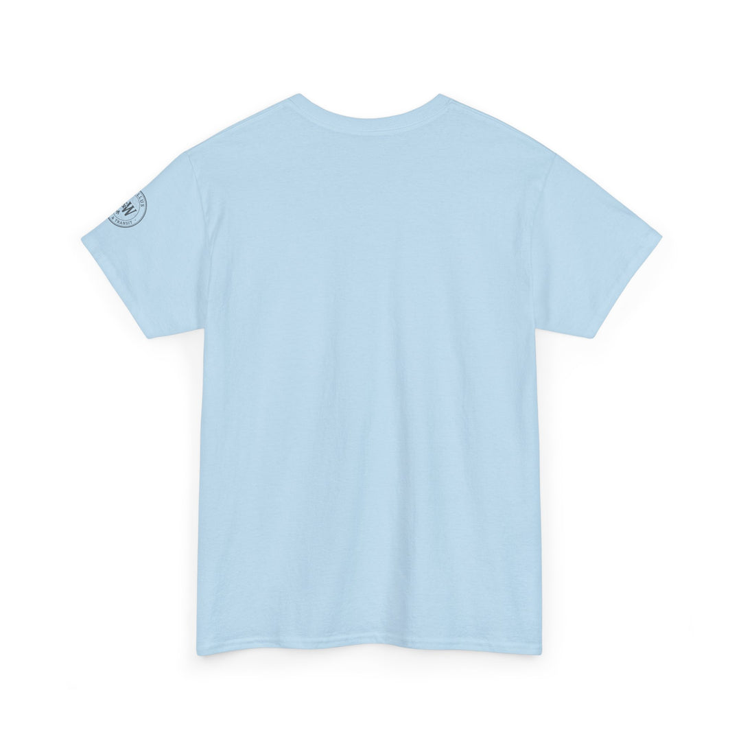 Light blue t-shirt by S&amp;W Gallus, featuring a small round logo on the sleeve.