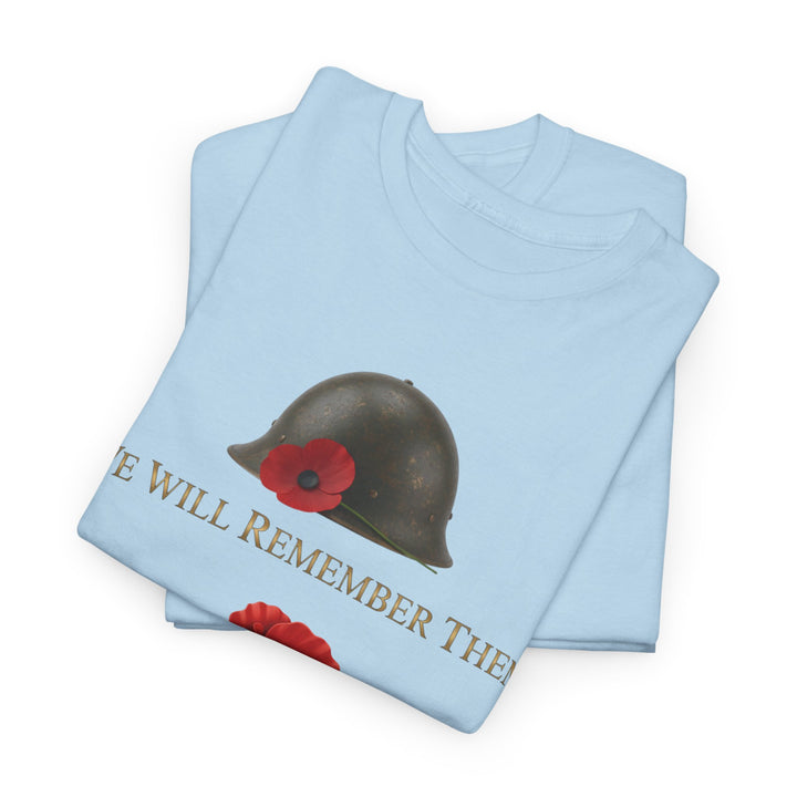 Poppy &amp; Helmet T-Shirt — Remembrance Floral Military Tribute Tee