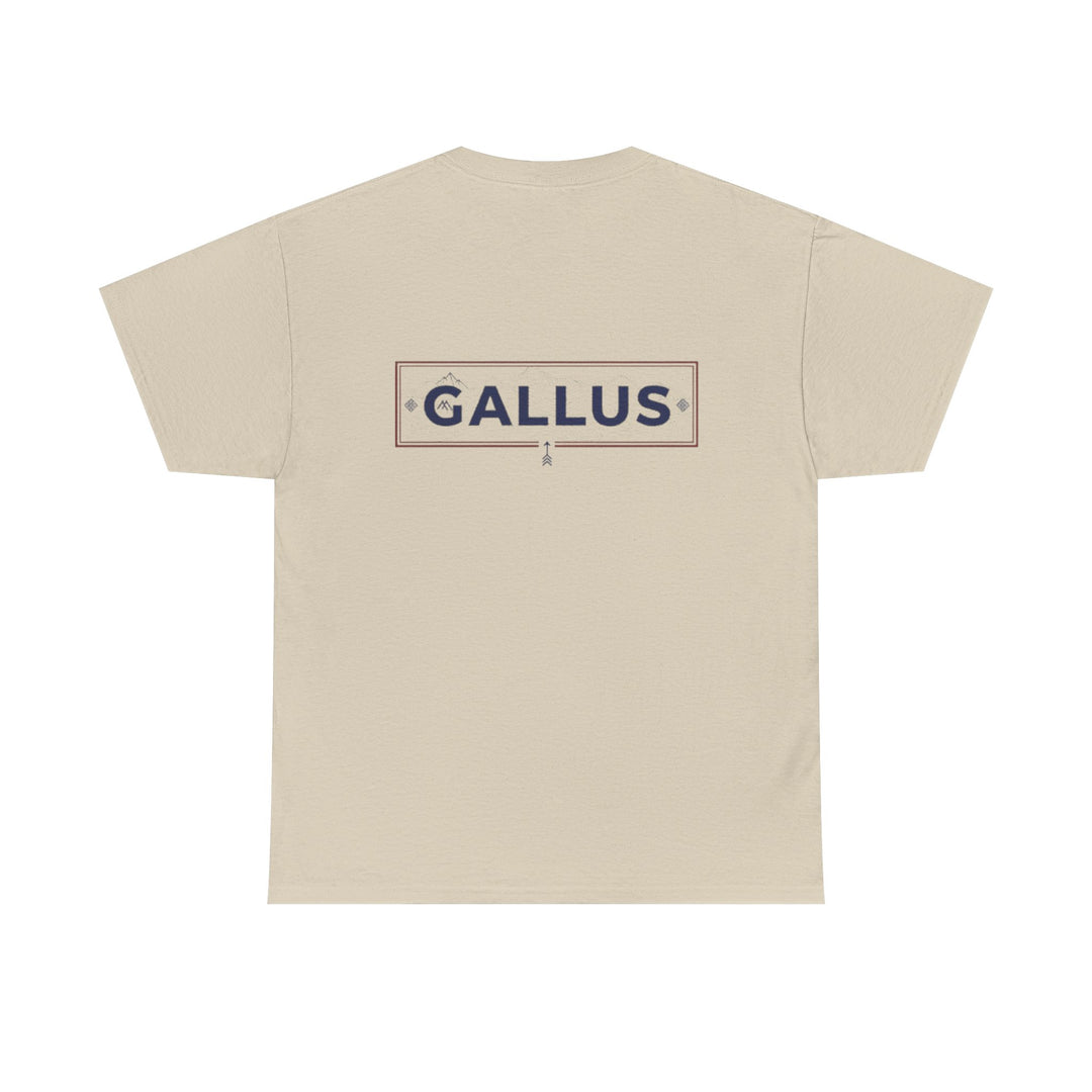 Gallus Logo T-Shirt — Minimal Retro Chest &amp; Back Graphic Tee