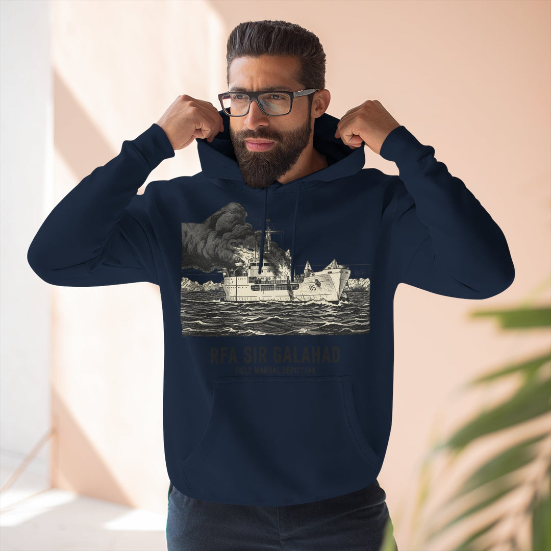 RFA Sir Galahad Graphic Hoodie — Retro Ship Illustration &amp; Gallus S&amp;W Logo