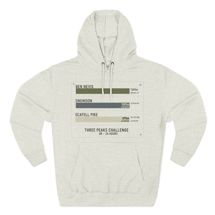 Three Peaks Challenge Hoodie — Retro Ben Nevis, Scafell Pike &amp; Snowdon Pullover
