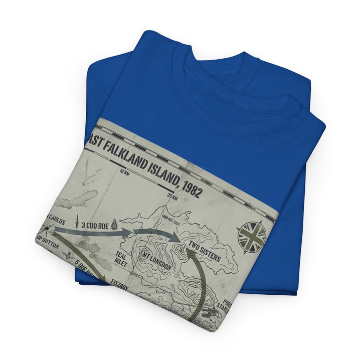 East Falkland 1982 Map T-Shirt — Port Stanley Victory Graphic